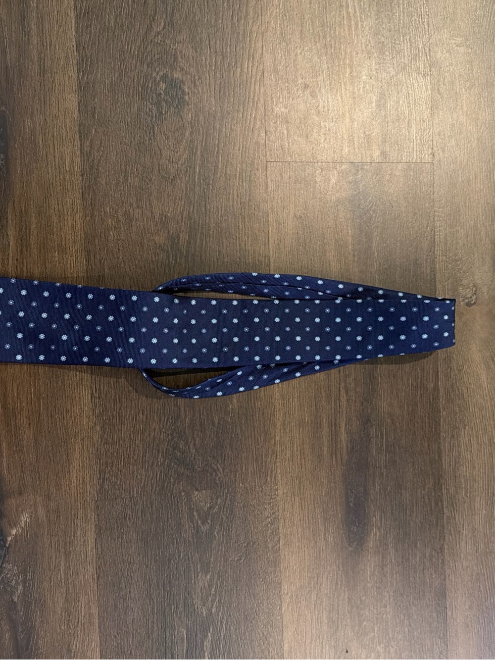 Bonobos Navy Tie with Light Blue Floral Dot Pattern